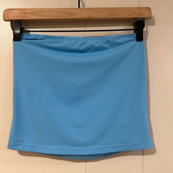 Princess Polly baseline strapless rib top blue size 6 - Picture 1 of 6